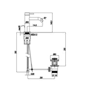 Miscelatore monocomando lavabo con scarico RubiFlux serie Regal - Satinato by CeramicStore | Lo specialista del tuo bagno