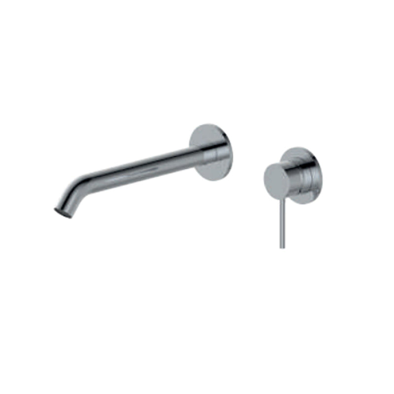 Miscelatore monocomando lavabo murale serie RubiFlux serie Regal canna 20 cm - Cromo