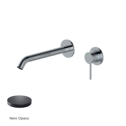 Miscelatore monocomando lavabo murale RubiFlux serie Regal canna 20 cm - Nero Opaco by CeramicStore | Lo specialista del tuo bagno