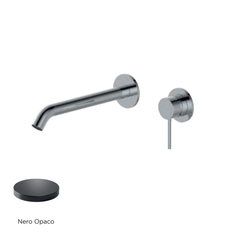 Miscelatore monocomando lavabo murale RubiFlux serie Regal canna 20 cm - Nero Opaco by CeramicStore | Lo specialista del tuo bagno