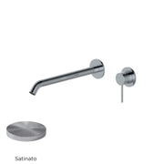 Miscelatore monocomando lavabo murale RubiFlux serie Regal canna 25 cm - Satinato by CeramicStore | Lo specialista del tuo bagno