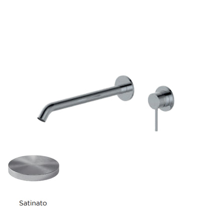 Miscelatore monocomando lavabo murale RubiFlux serie Regal canna 25 cm - Satinato by CeramicStore | Lo specialista del tuo bagno