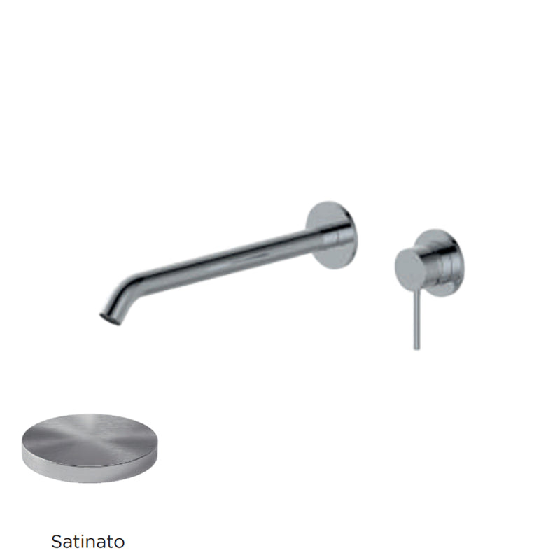Miscelatore monocomando lavabo murale RubiFlux serie Regal canna 25 cm - Satinato by CeramicStore | Lo specialista del tuo bagno