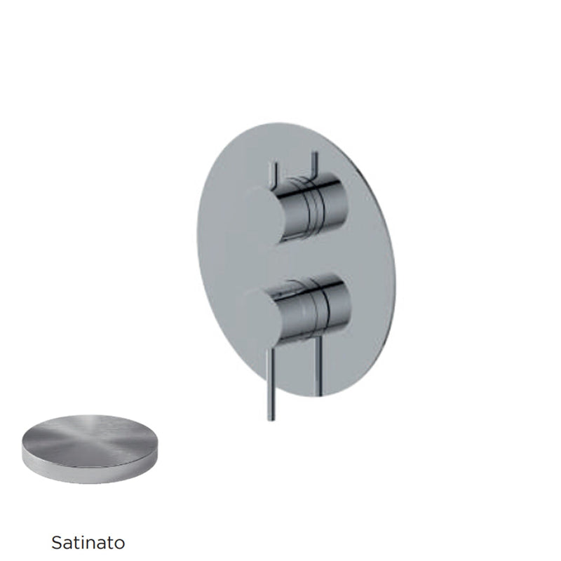 Mezclador monomando empotrado para ducha con desviador RubiFlux serie Regal - Cromo cepillado