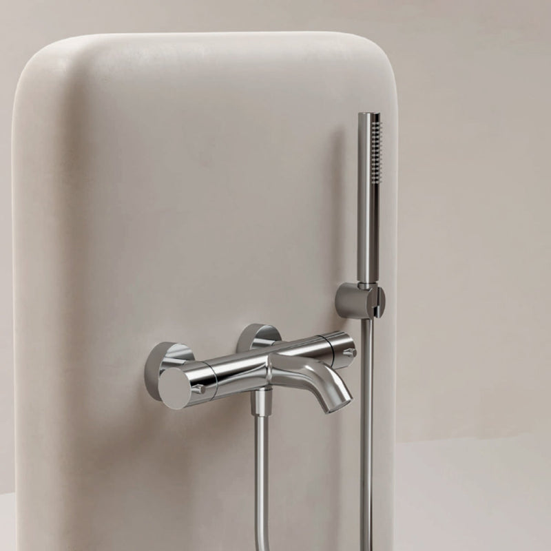 Miscelatore monocomando per vasca con kit doccino RubiFlux serie Regal - Cromo spazzolato