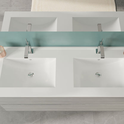 Mobile bagno con doppio lavabo in ceramica specchio e lampade cm 120 colore Bianco Lucido- Cubi&Co modello Symmetry Classic 5 by CeramicStore | Lo specialista del tuo bagno