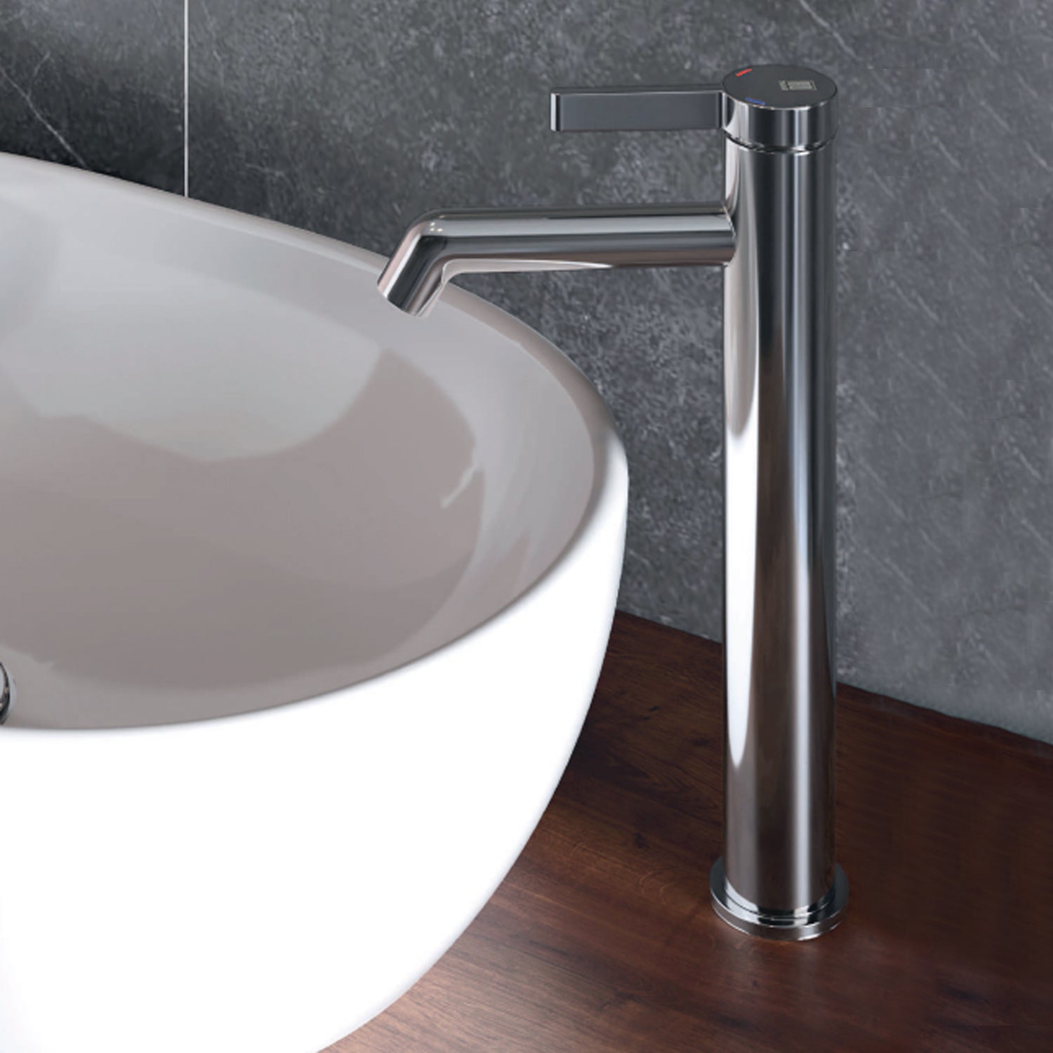 Miscelatore monocomando lavabo alto RubiFlux serie Tundra - Nero Opaco by CeramicStore | Lo specialista del tuo bagno