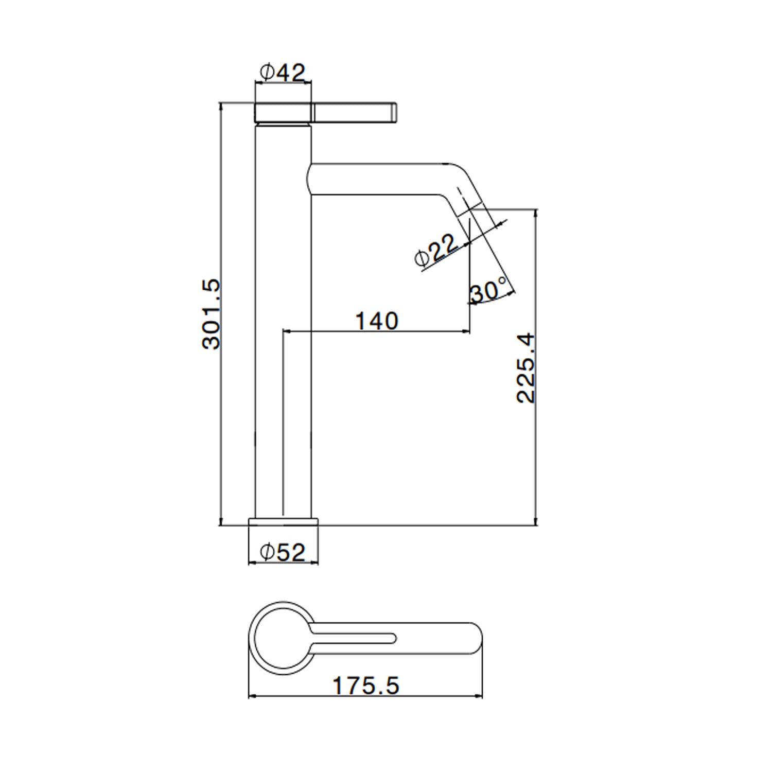 Miscelatore monocomando lavabo alto RubiFlux serie Tundra - Nero Opaco by CeramicStore | Lo specialista del tuo bagno