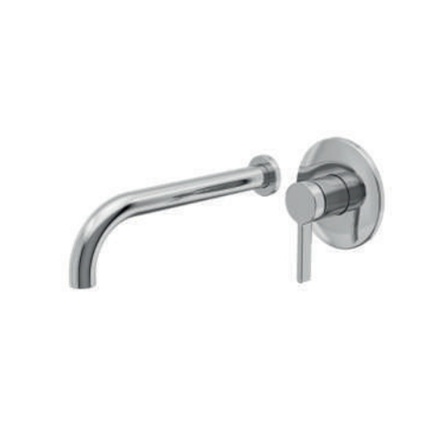 Miscelatore monocomando lavabo murale RubiFlux serie Tundra canna 25 cm - Cromo by CeramicStore | Lo specialista del tuo bagno