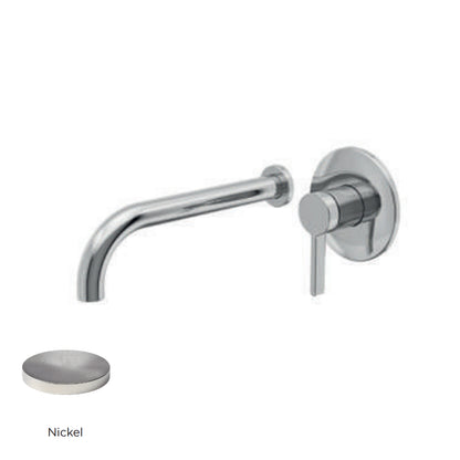 Miscelatore monocomando lavabo murale RubiFlux serie Tundra canna 25 cm - Nickel by CeramicStore | Lo specialista del tuo bagno