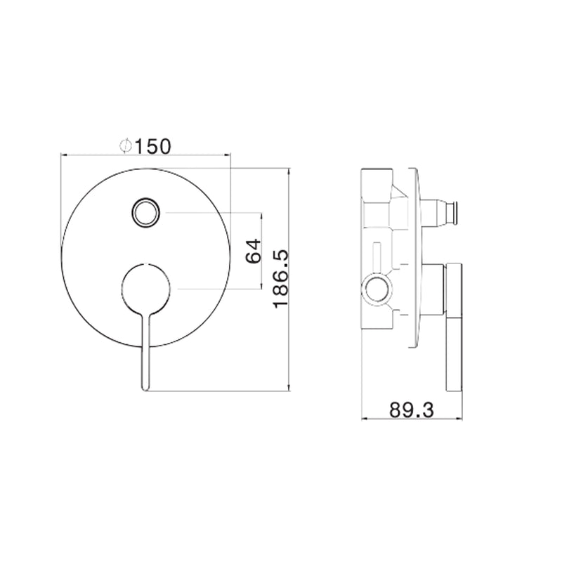 Miscelatore monocomando da incasso per doccia con deviatore RubiFlux serie Tundra - Nero Opaco by CeramicStore | Lo specialista del tuo bagno