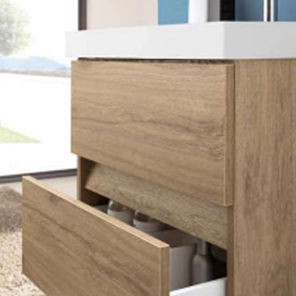 Mobile bagno sospeso Kora02 cm 60x190x46 rovere nabucco by CeramicStore | Lo specialista del tuo bagno