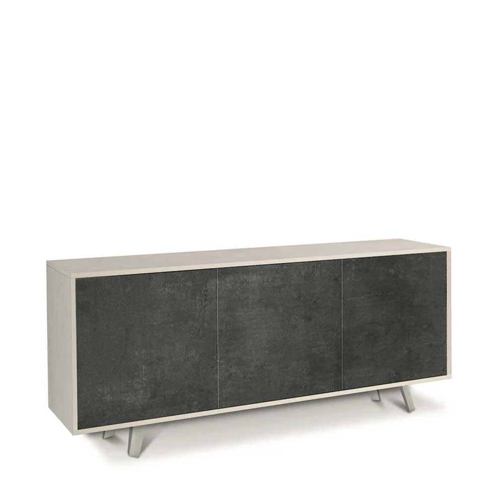 Mobile Madia a 3 Ante Push-Pull finitura Struttura Ossido Bianco / Finitura Frontale Ossido Nero by Sarmog by CeramicStore | Lo specialista del tuo bagno