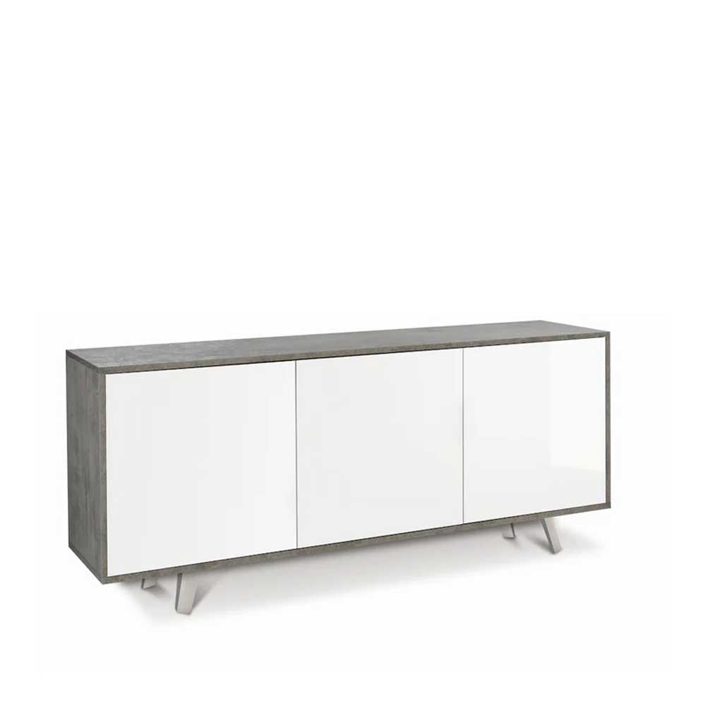 Mobile Madia a 3 Ante Push-Pull finitura Struttura Ossido Bianco / Finitura Frontale Bianco Lucido by Sarmog by CeramicStore | Lo specialista del tuo bagno