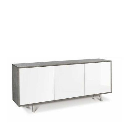 Mobile Madia a 3 Ante Push-Pull finitura Struttura Ossido Bianco / Finitura Frontale Bianco Lucido by Sarmog by CeramicStore | Lo specialista del tuo bagno
