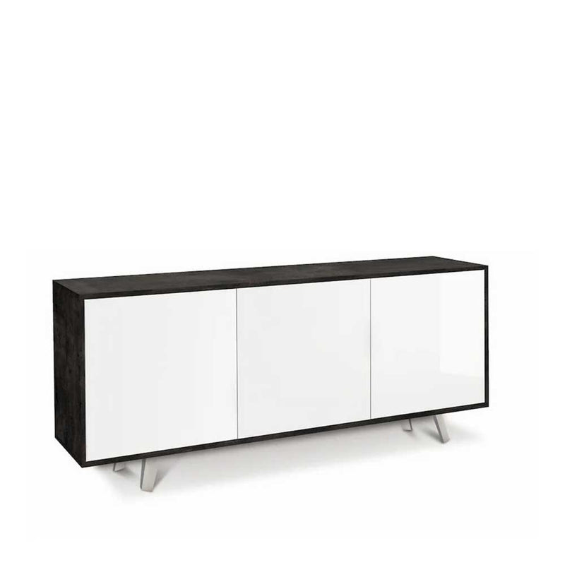 Mobile Madia a 3 Ante Push-Pull finitura Struttura Ossido Nero / Finitura Frontale Bianco Lucido by Sarmog by CeramicStore | Lo specialista del tuo bagno