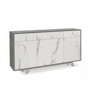 Mobile Madia a 3 Ante e 3 Cassetti Push-Pull finitura Struttura Cemento / Finitura Frontale Marmo Calacatta by Sarmog by CeramicStore | Lo specialista del tuo bagno