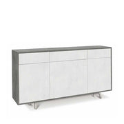 Mobile Madia a 3 Ante e 3 Cassetti Push-Pull finitura Struttura Cemento / Finitura Frontale Ossido Bianco by Sarmog by CeramicStore | Lo specialista del tuo bagno