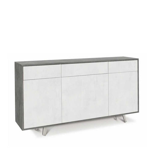 Mobile Madia a 3 Ante e 3 Cassetti Push-Pull finitura Struttura Cemento / Finitura Frontale Ossido Bianco by Sarmog by CeramicStore | Lo specialista del tuo bagno