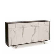 Mobile Madia a 3 Ante e 3 Cassetti Push-Pull finitura Struttura Ossido Nero / Finitura Frontale Marmo Calacatta by Sarmog by CeramicStore | Lo specialista del tuo bagno