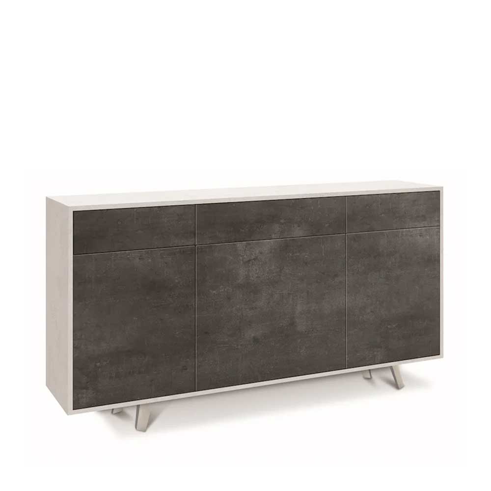 Mobile Madia a 3 Ante e 3 Cassetti Push-Pull finitura Struttura Ossido Bianco / Finitura Frontale Ossido Nero by Sarmog by CeramicStore | Lo specialista del tuo bagno