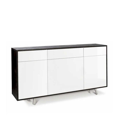 Mobile Madia a 3 Ante e 3 Cassetti Push-Pull finitura Struttura Ossido Nero / Finitura Frontale Bianco Lucido by Sarmog by CeramicStore | Lo specialista del tuo bagno