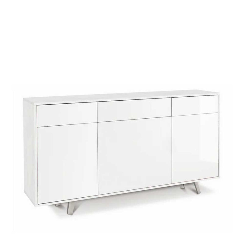 Mobile Madia a 3 Ante e 3 Cassetti Push-Pull finitura Struttura Ossido Bianco / Finitura Frontale Bianco Lucido by Sarmog by CeramicStore | Lo specialista del tuo bagno