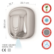 Gedy Eco-Jet Bora - Asciugamani Fotocellula Cromato by CeramicStore | Lo specialista del tuo bagno