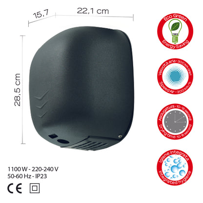 Gedy Eco-Jet Bora - Asciugatura Rapida Fotocellula Satinato by CeramicStore | Lo specialista del tuo bagno
