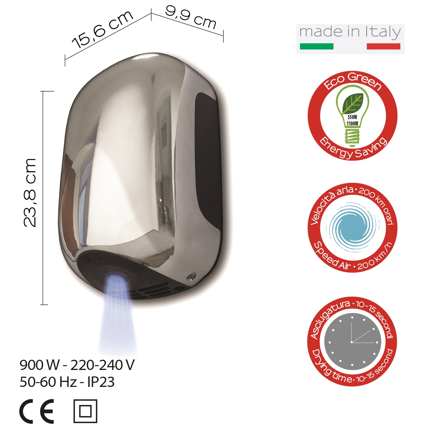 Gedy Eco-Jet Alizà Cromato - Fotocellula Integrata Pro by CeramicStore | Lo specialista del tuo bagno