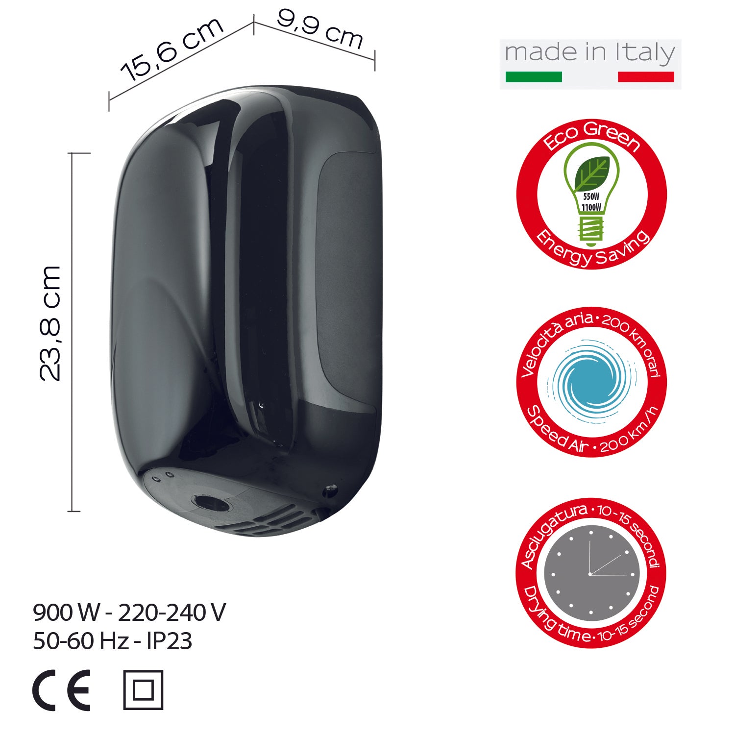 Gedy Eco-Jet Alize - Asciugamano Elettrico Fotocellula by CeramicStore | Lo specialista del tuo bagno