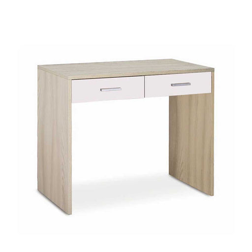 Scrivania da Ufficio o Cameretta da 90 cm con 2 cassetti finitura Struttura Olmo Chiaro / Finitura Frontale Bianco Fiammato by Sarmog by CeramicStore | Lo specialista del tuo bagno