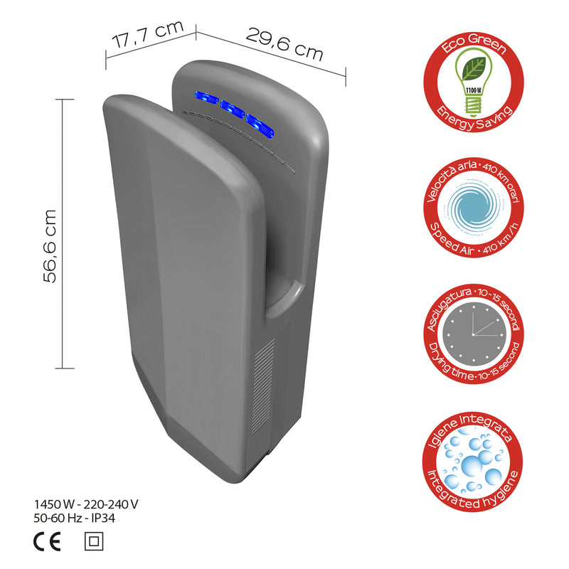 Gedy Diablo Eco-Jet - Fotocellula Asciugamani Elettrico by CeramicStore | Lo specialista del tuo bagno