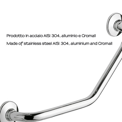 Maniglione inclinazione 135Â° Gedy modello Ascot per anziani e disabili - Cromato