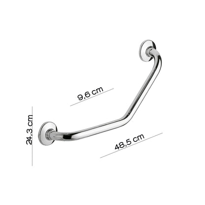 Maniglione inclinazione 135Â° Gedy modello Ascot per anziani e disabili - Cromato