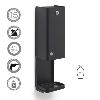 Distributore di sapone/gel igienizzante Touchless di Gedy modello Bonito - Nero Matt by CeramicStore | Lo specialista del tuo bagno