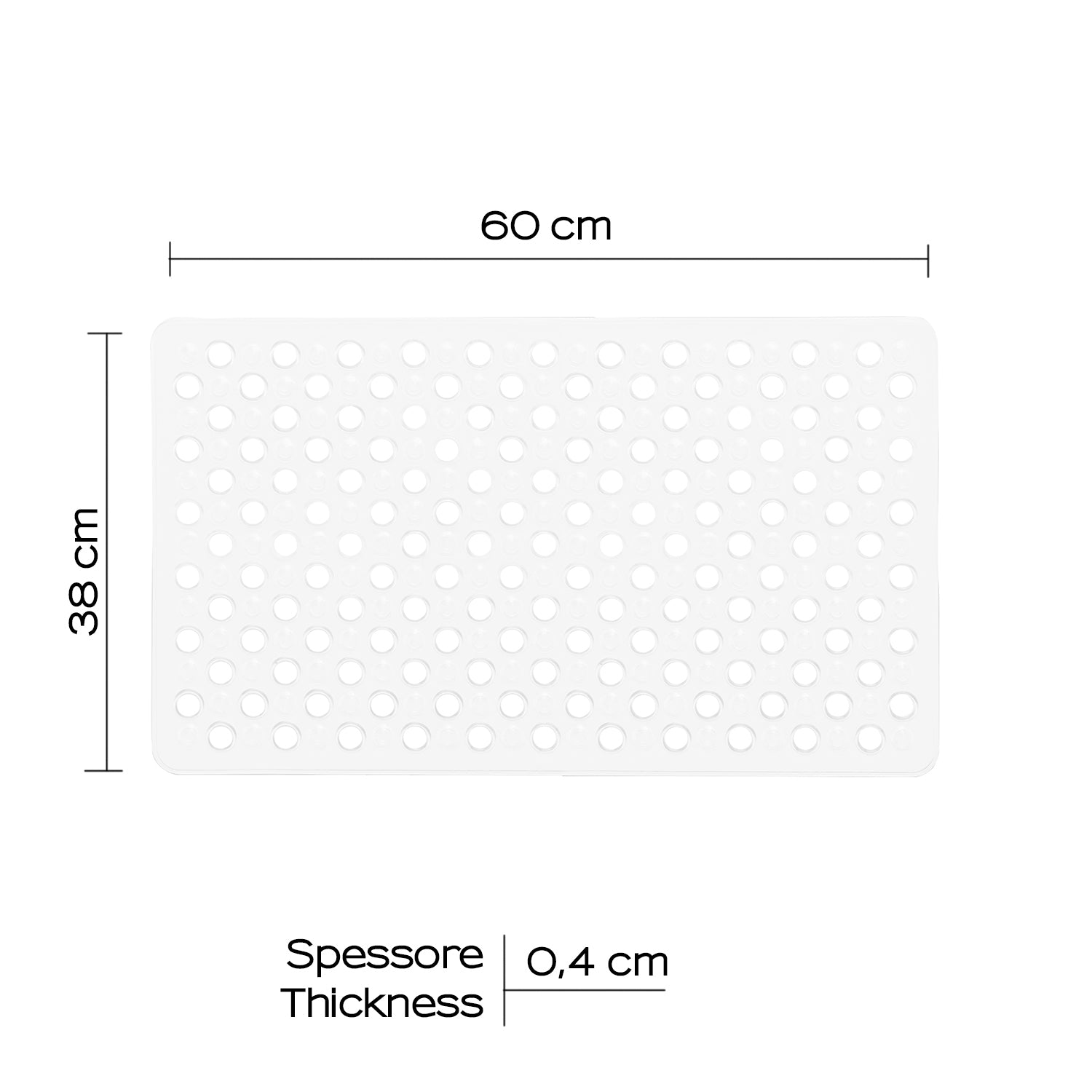 Tappeto antiscivolo vasca 38x60 modello Maim di Gedy - Bianco by CeramicStore | Lo specialista del tuo bagno