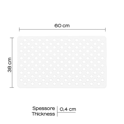 Tappeto antiscivolo vasca 38x60 modello Maim di Gedy - Bianco by CeramicStore | Lo specialista del tuo bagno