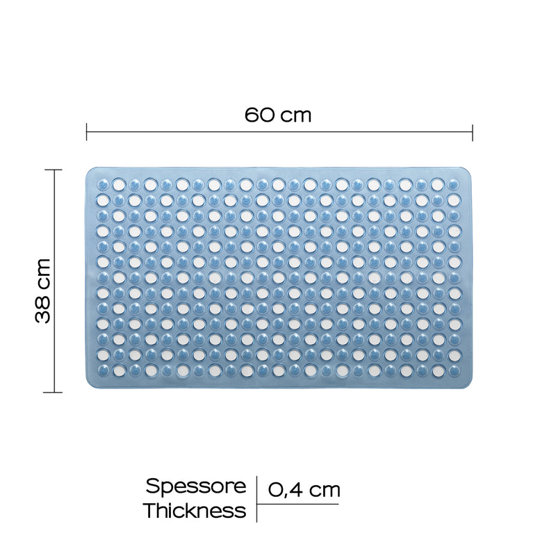 Tappeto antiscivolo vasca 38x60 modello Maim di Gedy - Trasparente azzurro by CeramicStore | Lo specialista del tuo bagno