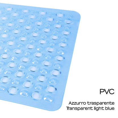 Tappeto antiscivolo doccia 50x50 modello Maim di Gedy - Trasparente azzurro by CeramicStore | Lo specialista del tuo bagno