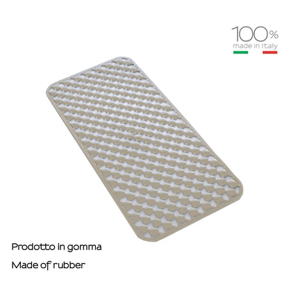 Tappeto antiscivolo vasca 36x71 in gomma modello Geo di Gedy - Beige by CeramicStore | Lo specialista del tuo bagno