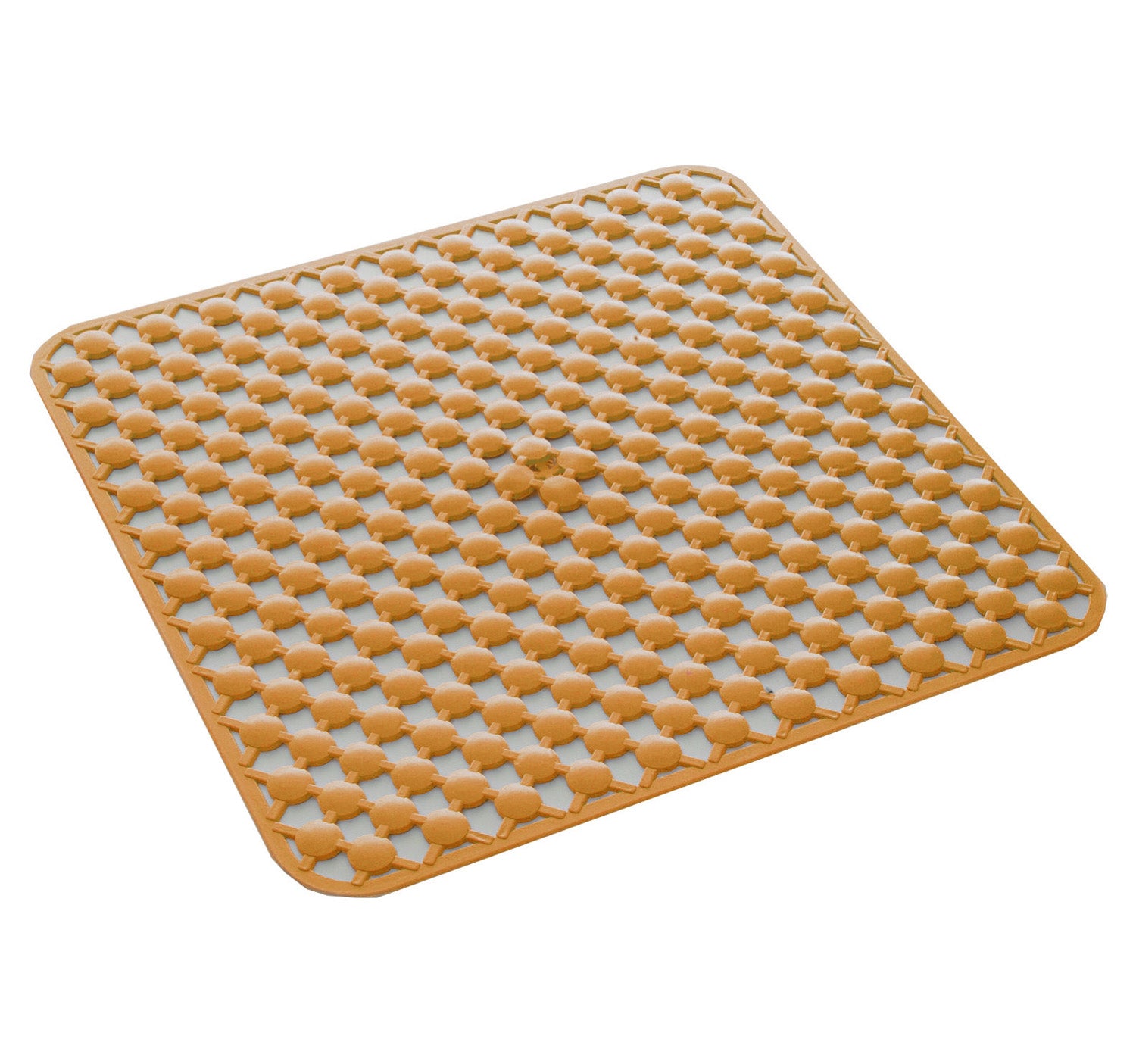 Tappeto antiscivolo doccia 53x53 in gomma modello Geo di Gedy - Arancione by CeramicStore | Lo specialista del tuo bagno