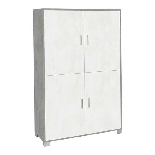 Mobile Armadio a 4 ante finitura Struttura Cemento / Finitura Frontale Ossido Bianco by Sarmog by CeramicStore | Lo specialista del tuo bagno