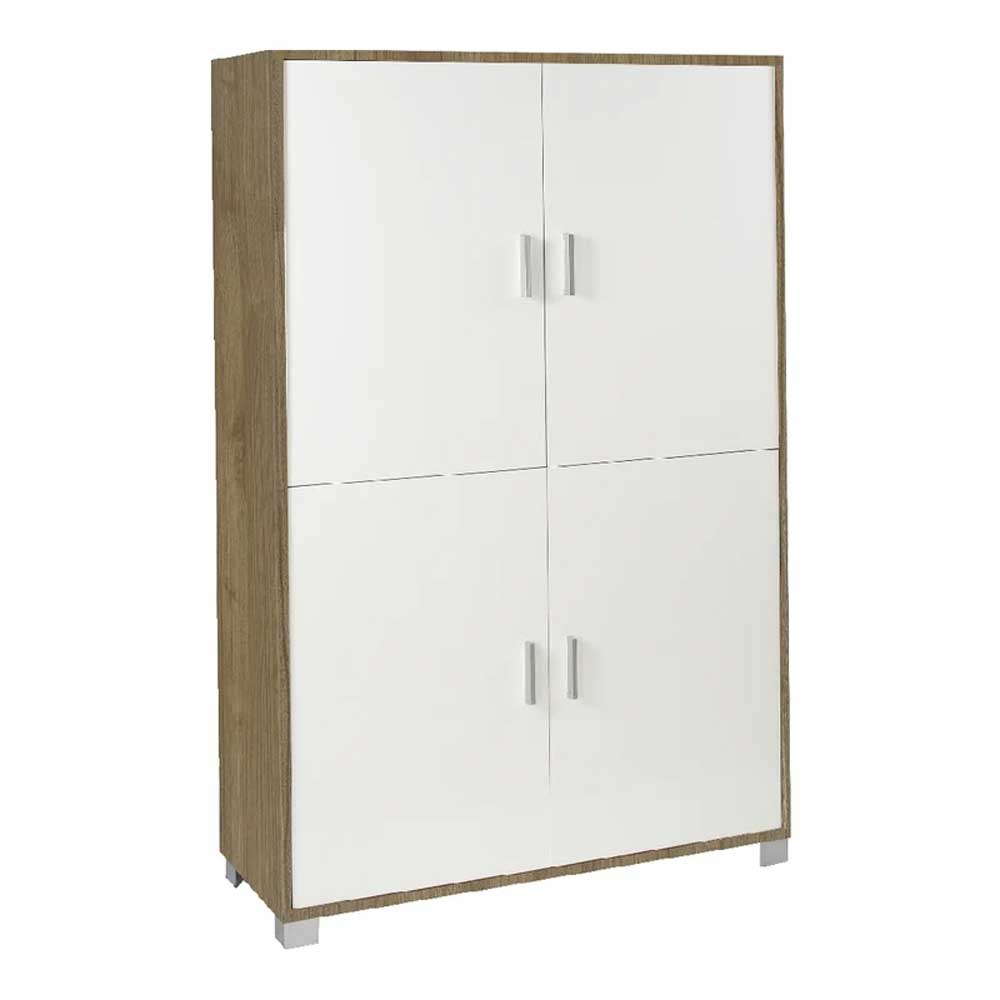 Mobile Armadio a 4 ante finitura Struttura Noce Stelvio / Finitura Frontale Bianco Fiammato by Sarmog by CeramicStore | Lo specialista del tuo bagno