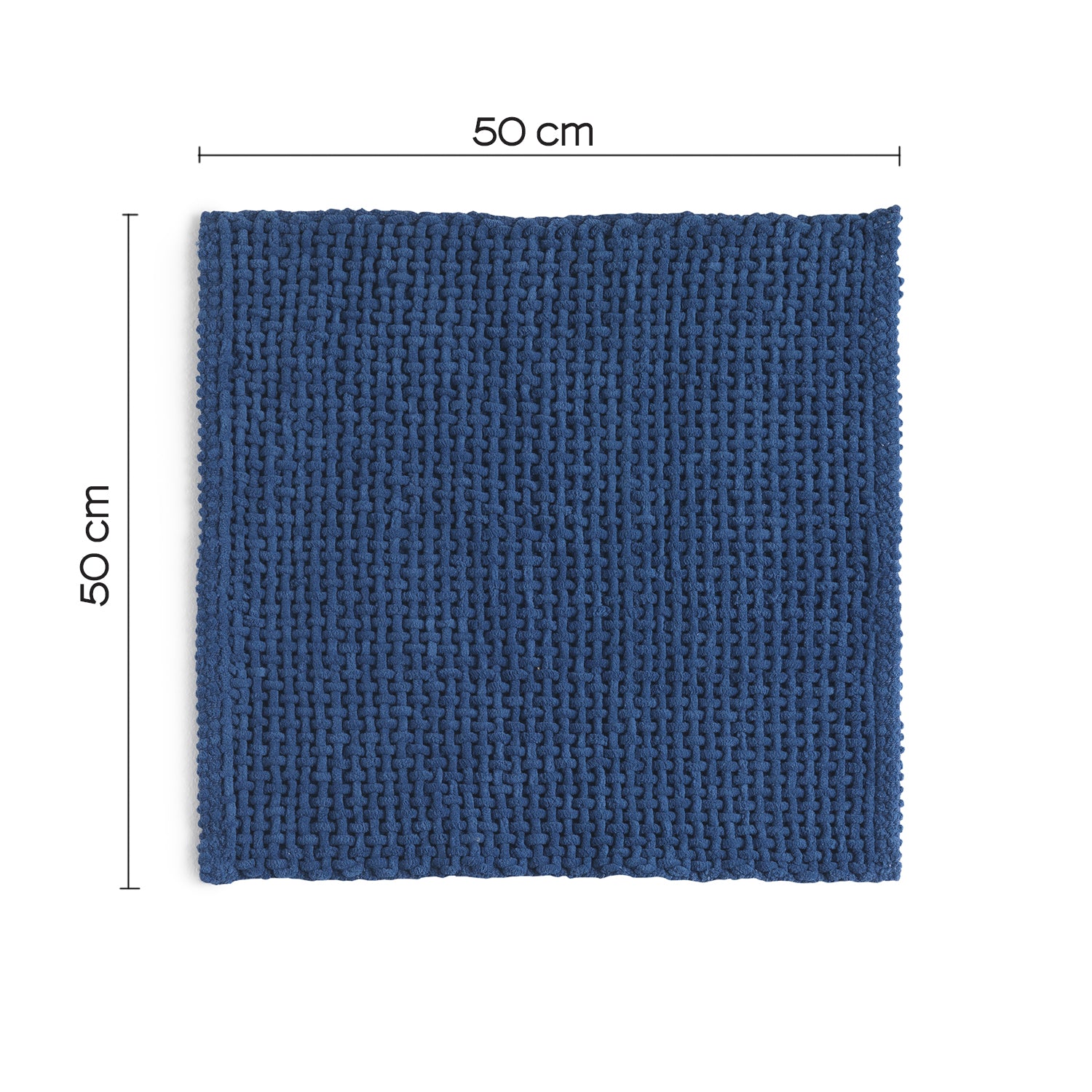 Tappeto 50x50 in cotone e poliestere con fondo antiscivolo Knot di Gedy - Blu by CeramicStore | Lo specialista del tuo bagno