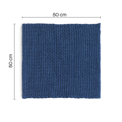 Tappeto 50x50 in cotone e poliestere con fondo antiscivolo Knot di Gedy - Blu by CeramicStore | Lo specialista del tuo bagno