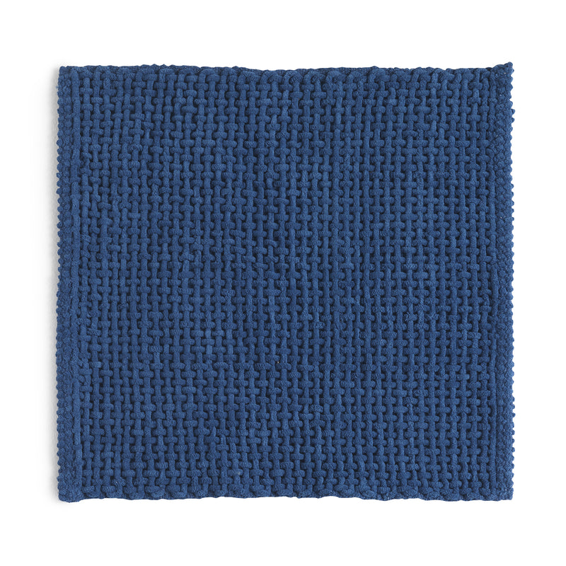 Tappeto 50x50 in cotone e poliestere con fondo antiscivolo Knot di Gedy - Blu by CeramicStore | Lo specialista del tuo bagno
