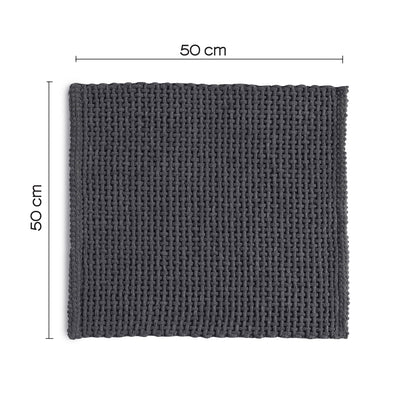 Tappeto 50x50 in cotone e poliestere con fondo antiscivolo Knot di Gedy - Grigio by CeramicStore | Lo specialista del tuo bagno