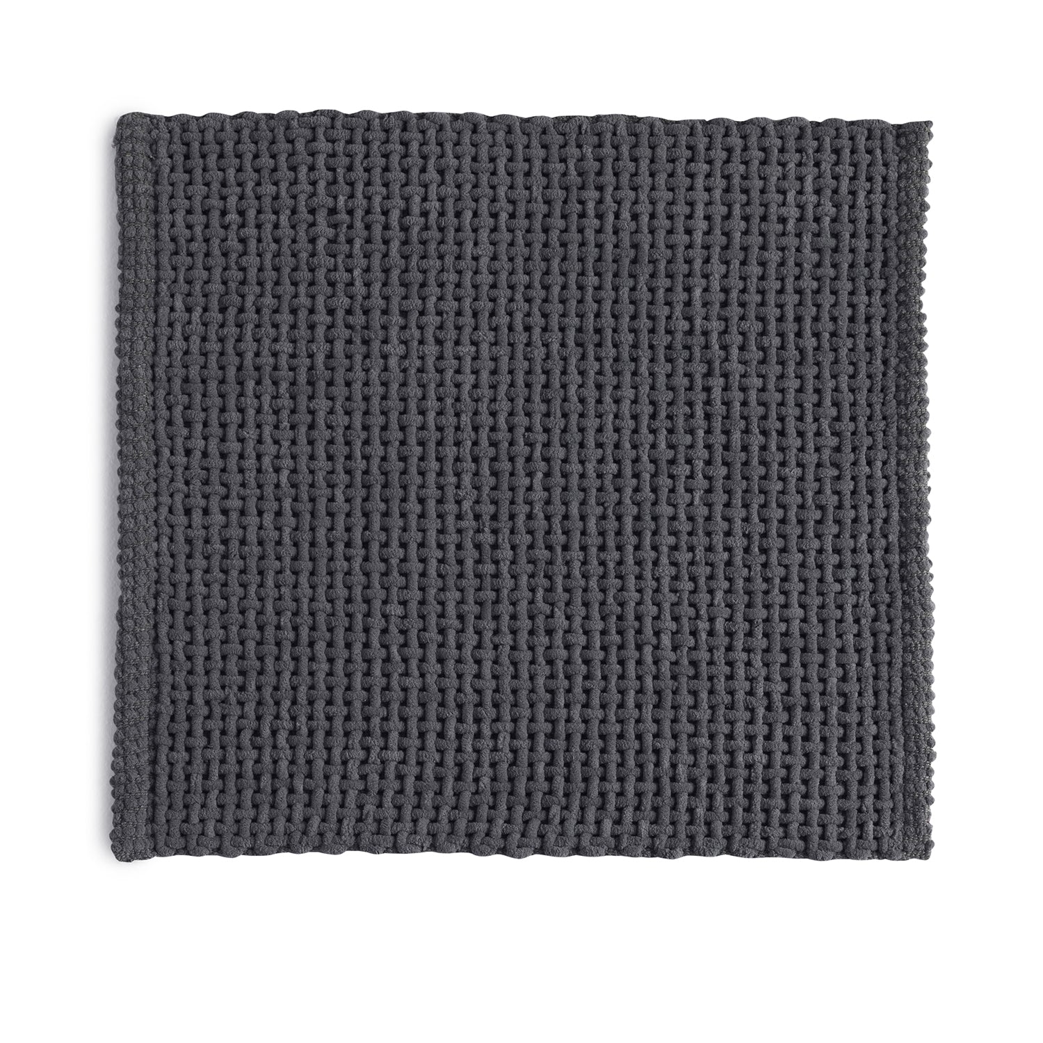 Tappeto 50x50 in cotone e poliestere con fondo antiscivolo Knot di Gedy - Grigio by CeramicStore | Lo specialista del tuo bagno