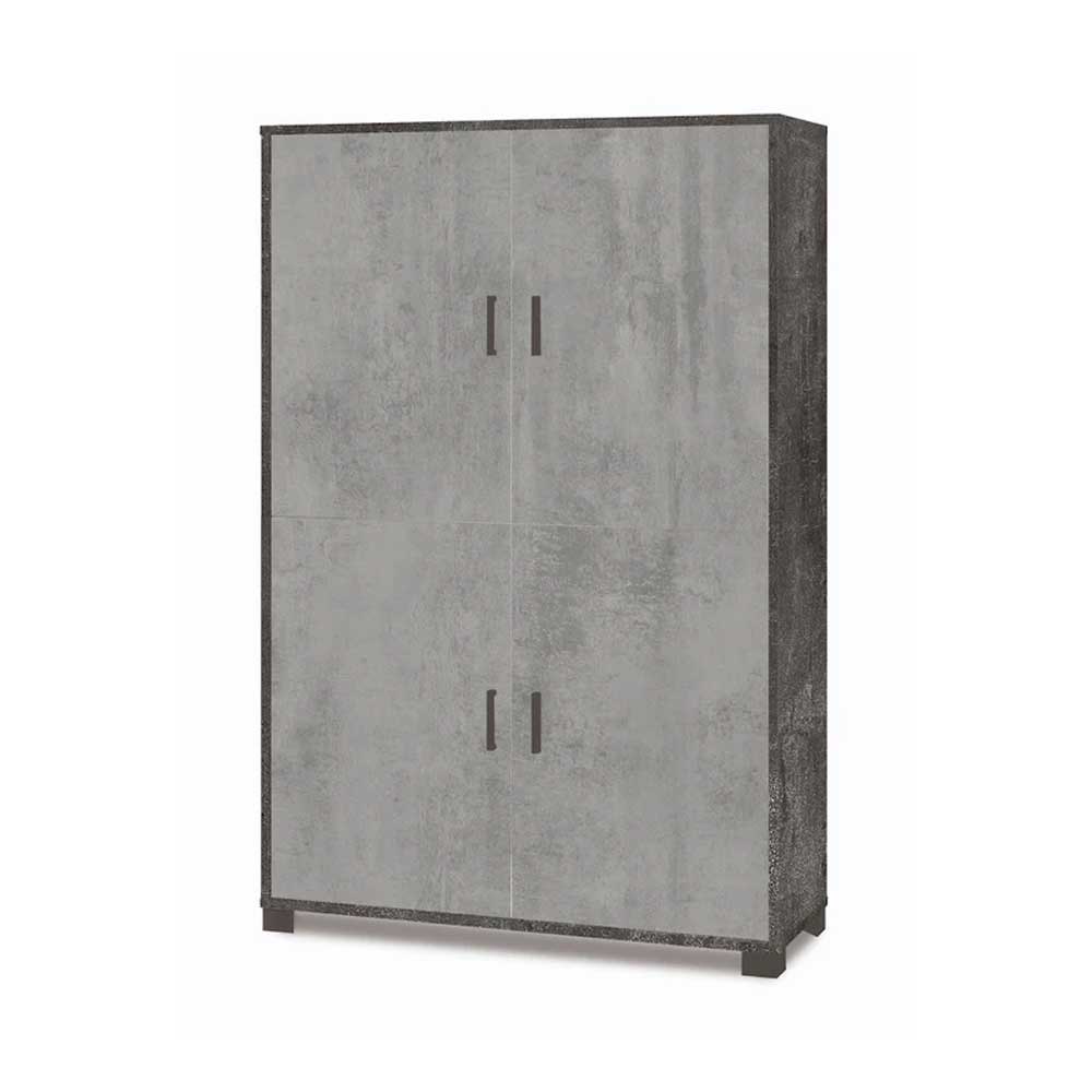 Mobile Armadio a 4 ante finitura Struttura Ossido Nero / Finitura Frontale Cemento by Sarmog by CeramicStore | Lo specialista del tuo bagno